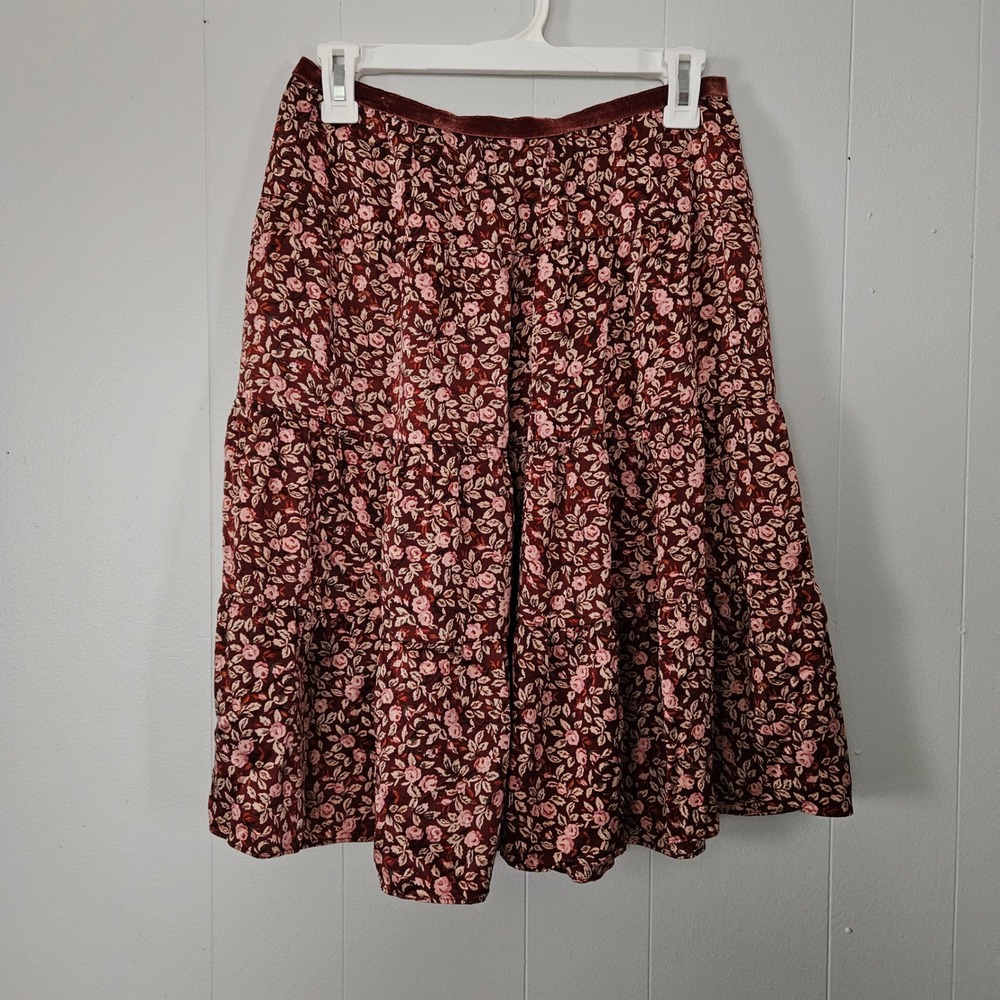 New York & Company Tiered Skirt Silk Ruffle Boho Romantic Size Small Flaw